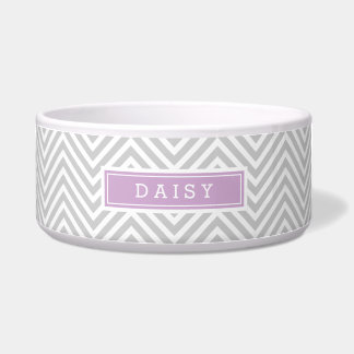 Écuelle Monogramme de Chevron gris et violet
