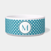 Monogramme de pois bleu et blanc