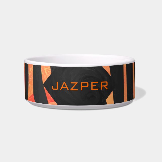 Écuelle Monogramme de zèbre orange et noir (Devant)