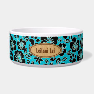 Écuelle Monogramme hawaïen Teal de ketmie de patte de