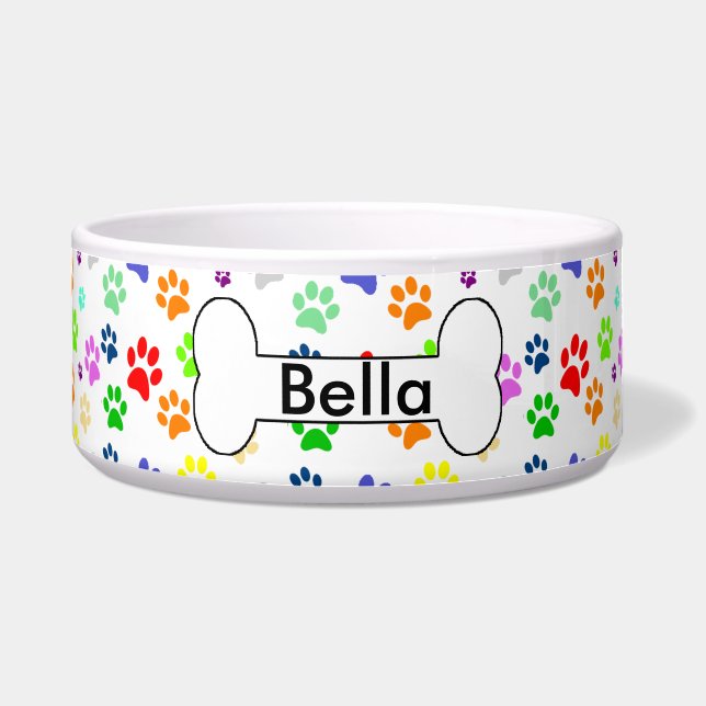 Écuelle Monogramme Motif de pattes pour animaux de compagn (Devant)