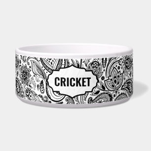 Écuelle Monogramme Motif Paisley noir et blanc