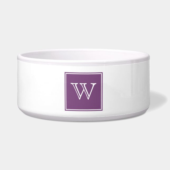 Écuelle Monogramme violet Carré pour animaux de compagnie (Devant)