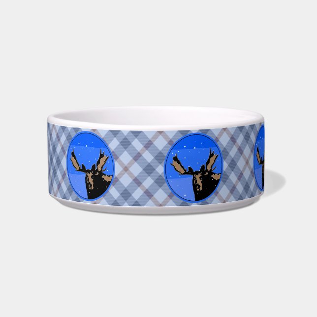 Écuelle Moose en hiver - Art original de la faune (Gauche)