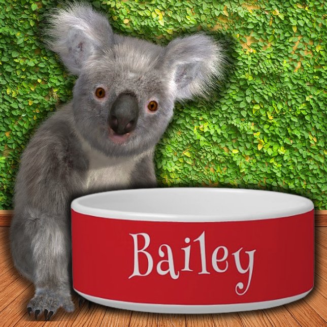 Écuelle Moteur d'incendie et blanc Simple Funky Nom Chat C (Créateur téléchargé)