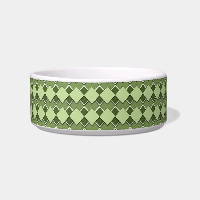Écuelle Motif à carreaux et losanges à damier vert forêt (Devant)