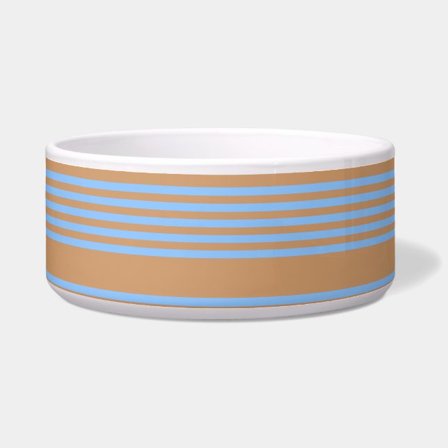 Écuelle Motif à cinq bandes bleu et brun (Devant)