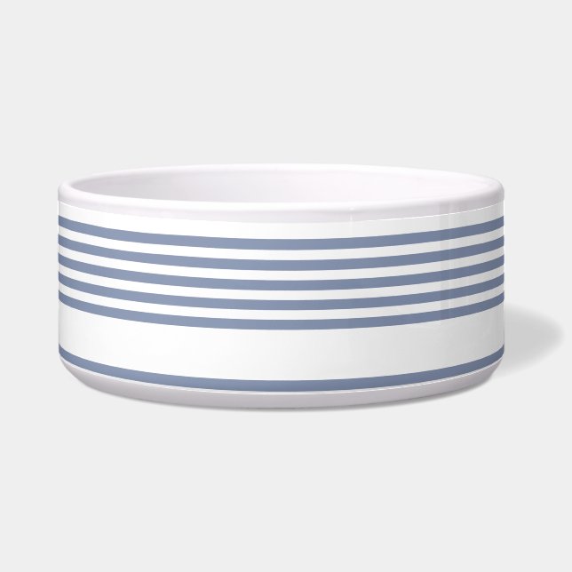 Écuelle Motif à cinq bandes bleu-gris et blanc (Devant)