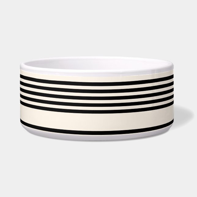 Écuelle Motif à cinq bandes noir et beige (Devant)