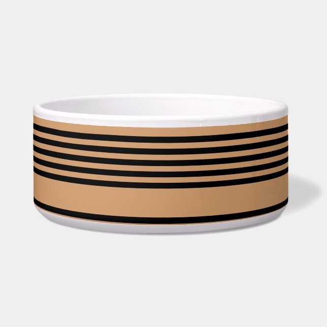 Écuelle Motif à cinq bandes noir et brun (Devant)