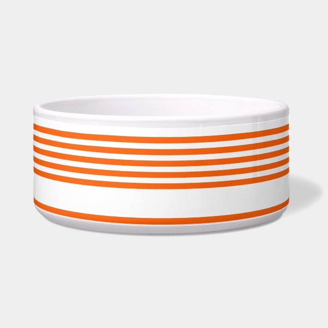 Écuelle Motif à cinq bandes orange et blanc (Devant)
