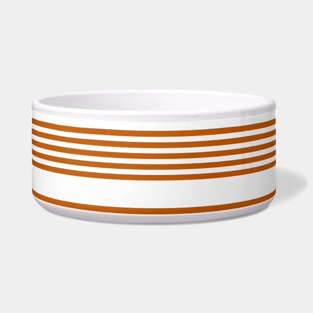 Écuelle Motif à cinq bandes orange et blanc brûlés (Devant)