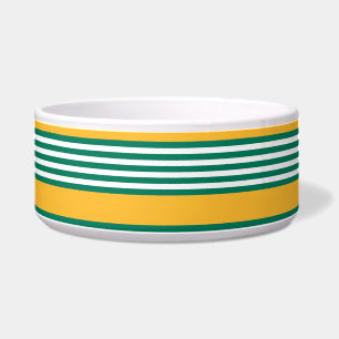 Écuelle Motif à cinq bandes vert et blanc avec jaune