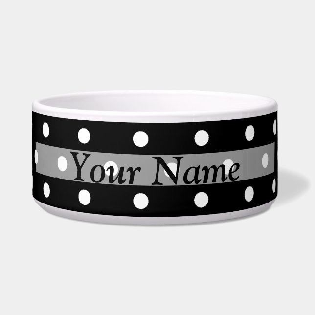Écuelle Motif à points de polka noir (Devant)