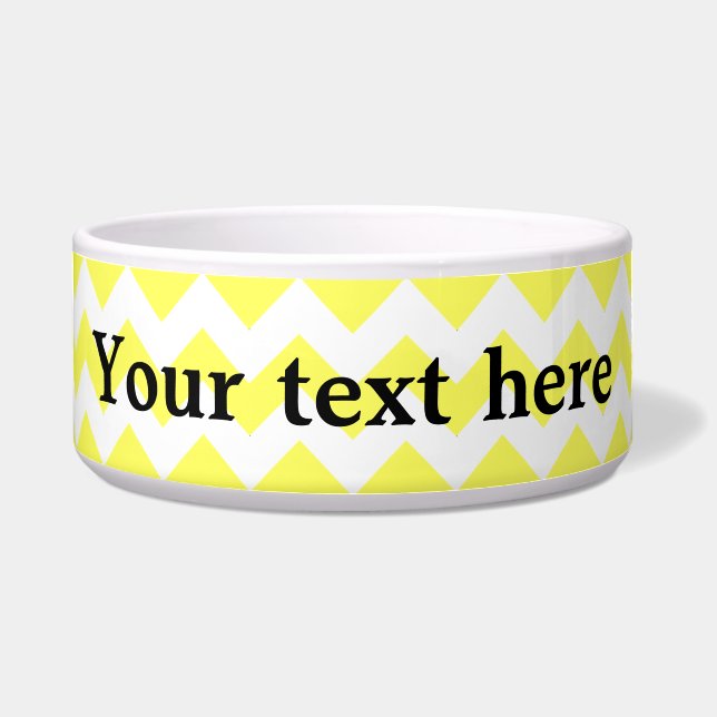 Écuelle Motif à rayures de chevron jaune (Devant)