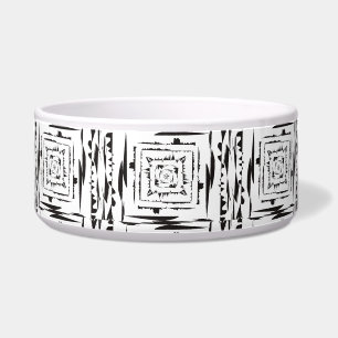 Écuelle Motif Abstrait Carré noir et blanc