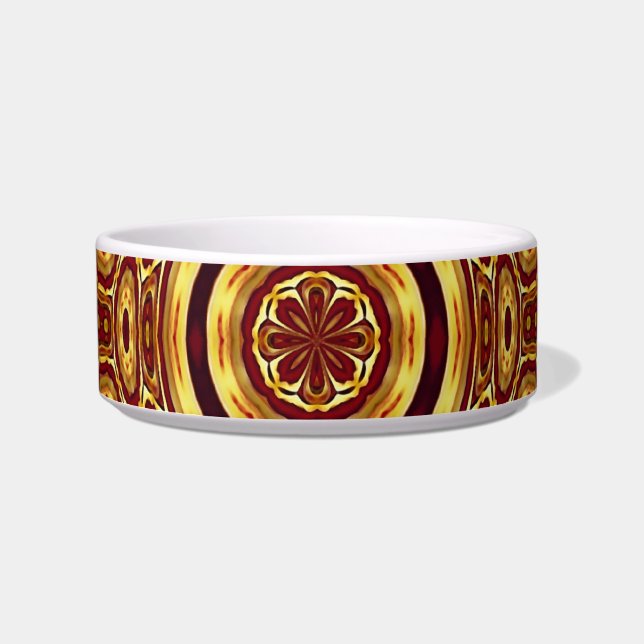 Écuelle Motif Abstrait Rouge Or Bohème Marocain (Devant)