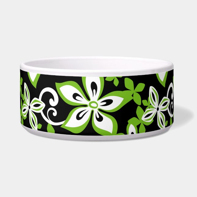ÉCUELLE MOTIF ALOHA HAWAI NOIR/CITRON (Devant)