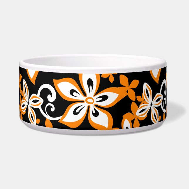 ÉCUELLE MOTIF ALOHA HAWAI NOIR/ORANGE (Devant)