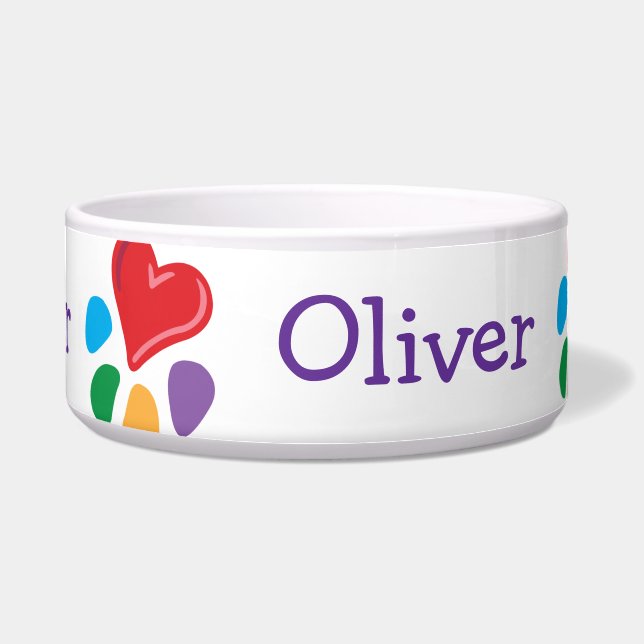 Écuelle Motif animal de Lover_Heart-Paw personnalisé (Devant)