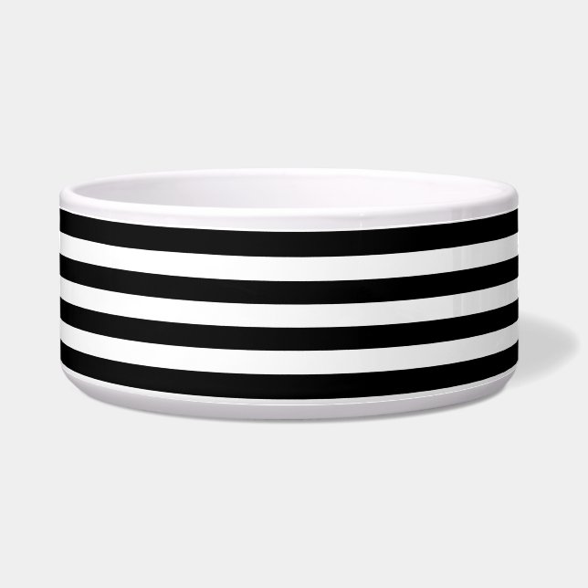 Écuelle Motif Black White Stripes {choisissez votre couleu (Devant)
