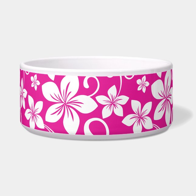 ÉCUELLE MOTIF BLUE HAWAI EN ROSE CHAUD (Devant)