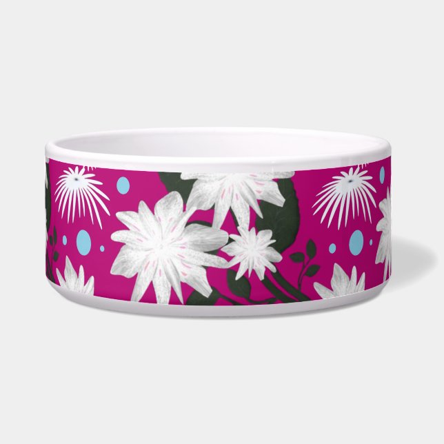 Écuelle Motif botanique élégant à fleurs blanches (Devant)