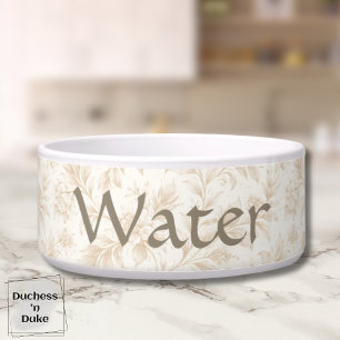 Écuelle Motif Botanique Fleur Douce Ivoire pour Animal de