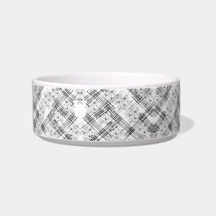 Écuelle Motif chic noir et blanc rayures et fleurs