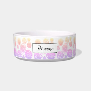 Écuelle Motif Chic Rose Simple rose floral bleu