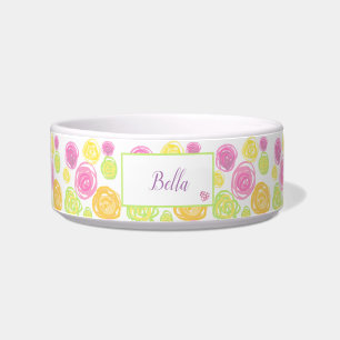Écuelle Motif Chic Rose Simple Rose Floral Vert