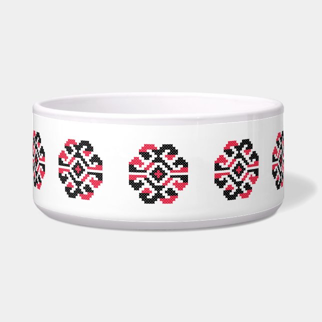 Écuelle Motif croix rouge et noir original (Devant)