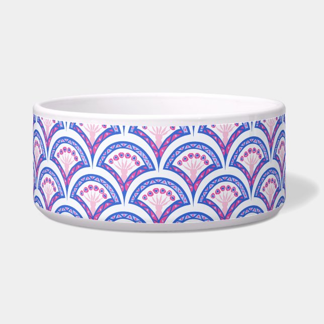 Écuelle motif damassé floral bleu (Devant)