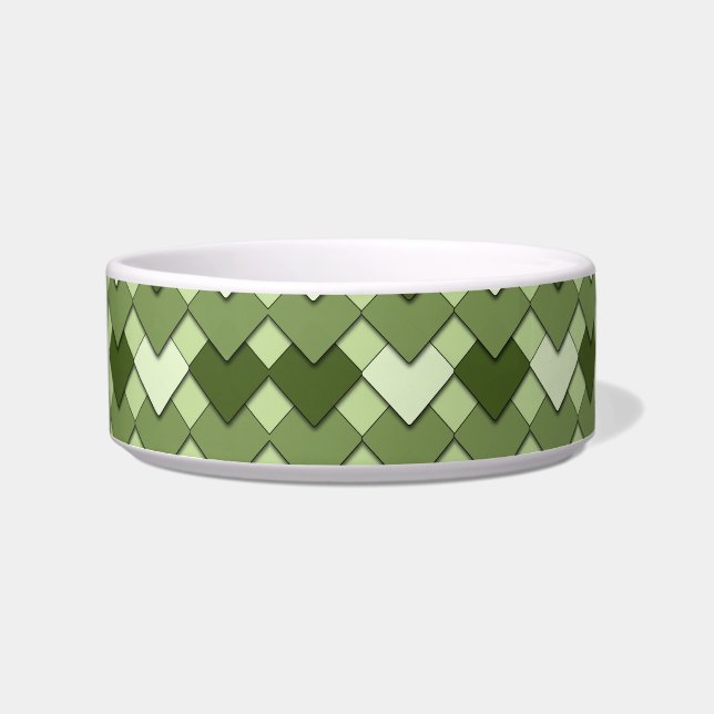 Écuelle Motif damier et carré vert mousse (Devant)