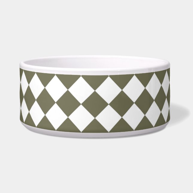 Écuelle Motif damier vert mousse (Devant)