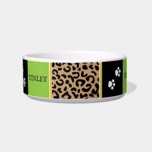 Écuelle Motif d'animal léopard avec noir et vert citron