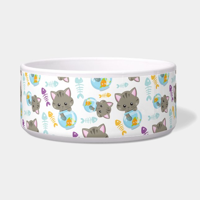 Écuelle Motif de chats, Chats mignons, Chatons, Poisson (Devant)