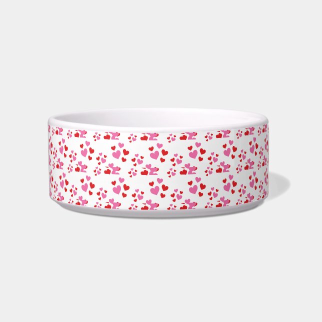 Écuelle Motif De Coeurs Rouge Et Rose (Devant)