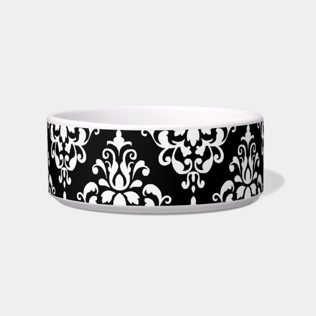 Écuelle Motif de Damas Vintage noir blanc 1 (Devant)
