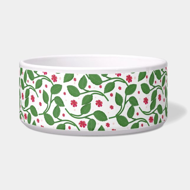 Écuelle Motif de feuille florale rouge, sans couture botan (Devant)