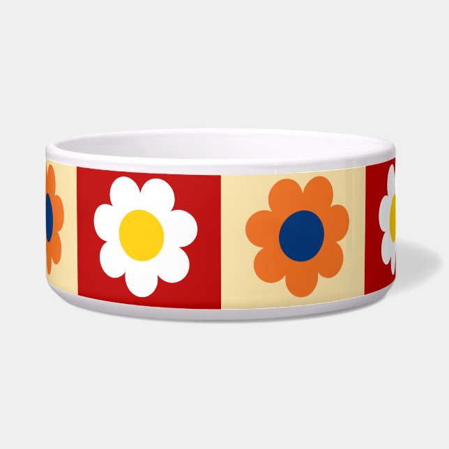 Écuelle Motif de fleurs colorées rétro mignon  (Devant)