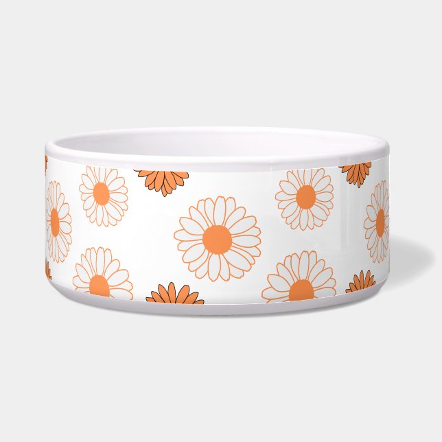 Écuelle Motif de fleurs de marguerites orange (Devant)