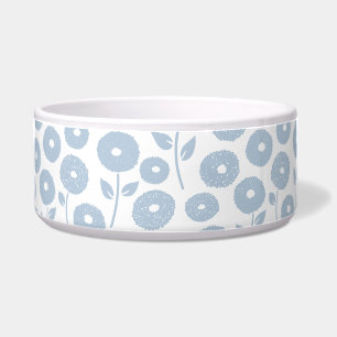 Écuelle Motif de fleurs floues bleu sur blanc