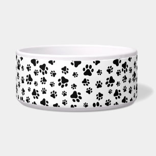 Écuelle Motif de pattes, pattes de chien, noir et blanc