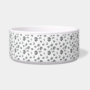 Écuelle Motif de peigne de toilettage et empreinte de patt