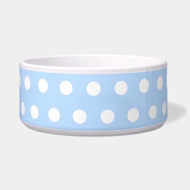 Écuelle Motif de point blanc et bleu de polka. Tacheté (Devant)