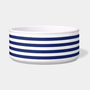 Écuelle Motif de rayure de bleu marine et de blanc