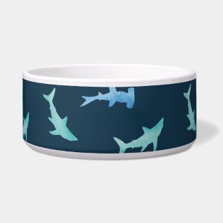 Écuelle Motif de silhouettes de requins nageant à l'aquare