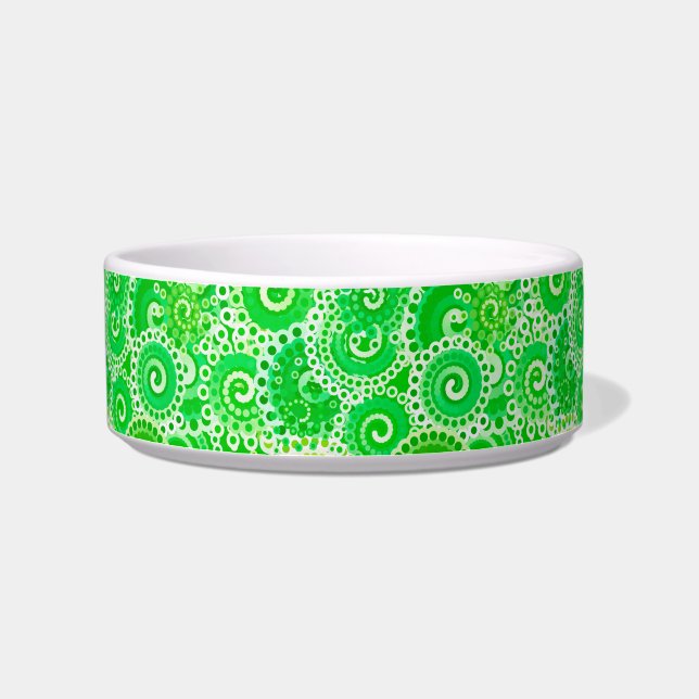 Écuelle Motif de tourbillon fractal, nuances de vert print (Gauche)