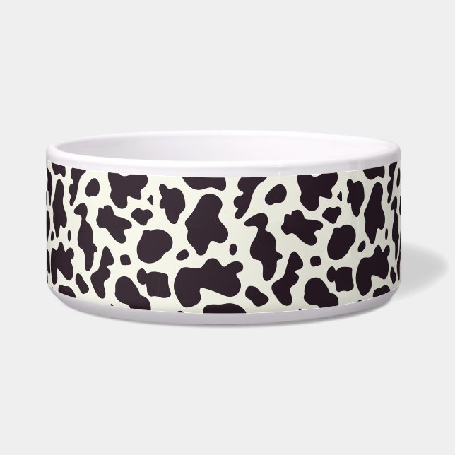 Écuelle Motif de vache noir et blanc Imprimer (Devant)